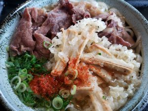 おやまうどんの肉ごぼう天うどん