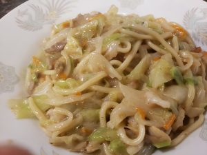 千寿で皿うどん、初物です。うどんって言うけど何でチャンポン麺なんだろうな