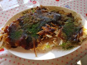 のりたでイカ玉お好み焼きとたこ焼き5個